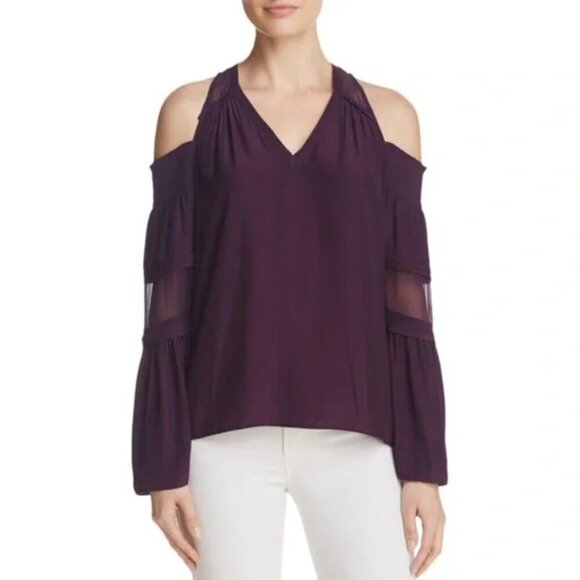 Ramy Brook Faretta Cold Shoulder Top Merlot Size Medium NEW NWT - Picture 1 of 8